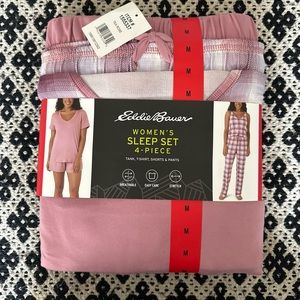 Eddie Bauer Women’s Sleep Set 4 Piece Tea Rose Size M NWT